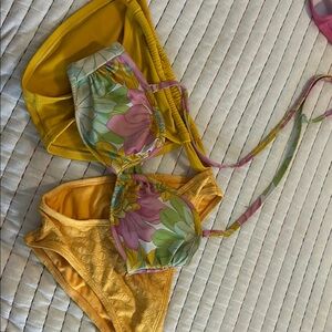 Shade & Shore Pink and Yellow Bikini Set